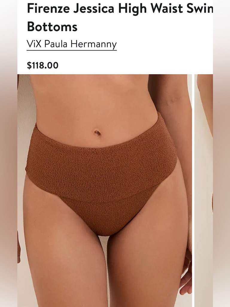 Vix Paula Hermanny New Size M Firenze Jessica High Waist Swim Bottoms